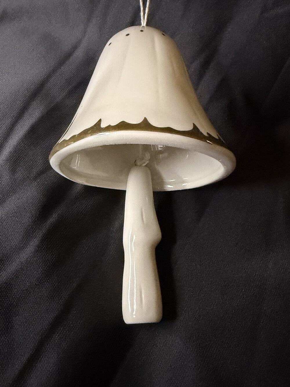 Paula Joerling Off White Two Piece Gold Polkadot Mushroom Bell ￼
